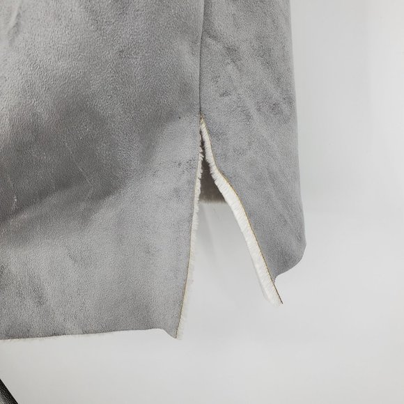 Ruby Rd Grey Faux Suede Women's Open Front Vest Size Medium - Picture 6 of 8